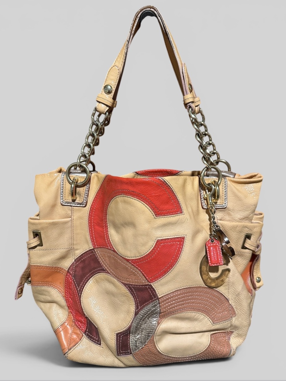 COACH Peyton Inlaid Mosaic Appliqué Tote in Multi Melon Limited Edition RARE Y2K